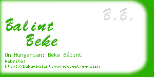 balint beke business card